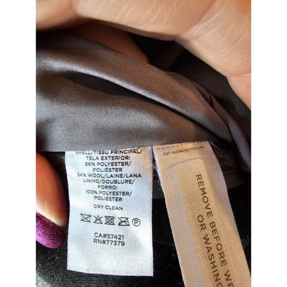 Ann Taylor Hutton Blazer Gray Sweater Knit Wool Blend sz 6 one button - Picture 13 of 14